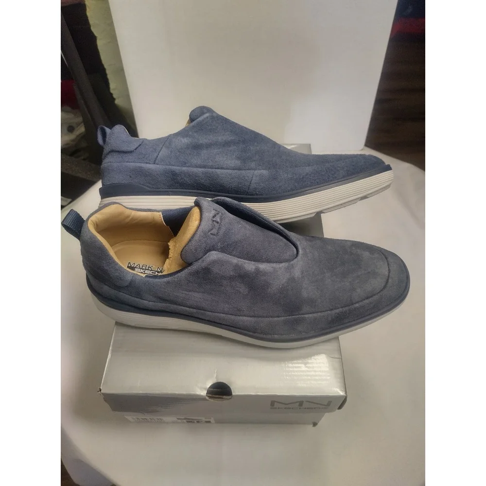 Mark Nason Skechers Glide Cell-Felixx Navy Suede Slip On Mens 12 205089/NVY